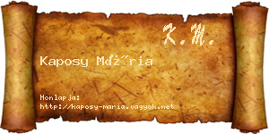 Kaposy Mária névjegykártya