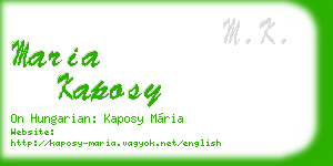 maria kaposy business card